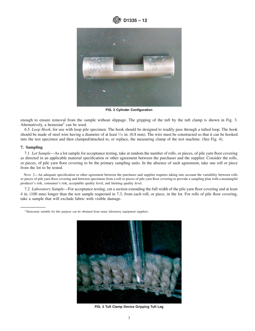 REDLINE ASTM D1335-12 - Standard Test Method for  Tuft Bind of Pile Yarn Floor Coverings