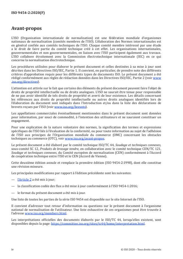 ISO 9454-2:2020 ISO 9454-2:2020 - Flux de brasage tendre -- Classification et exigences - Page 4 preview