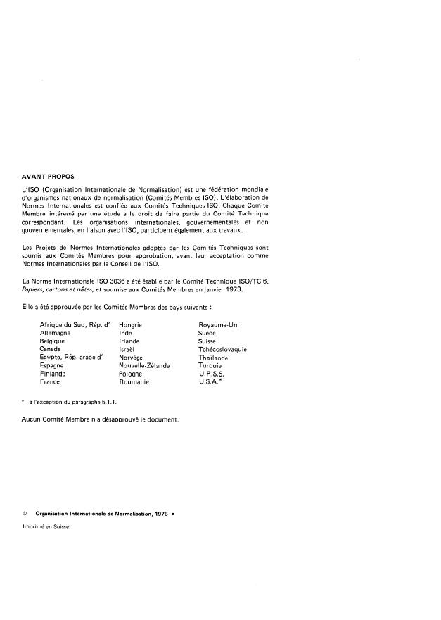 ISO 3036:1975 ISO 3036:1975 - Carton -- Détermination de la résistance a la perforation - Page 2 preview
