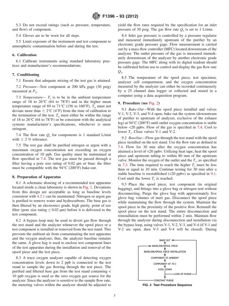 ASTM F1396-93(2012) - Standard Test Method for  Determination of Oxygen Contribution by Gas Distribution System  Components