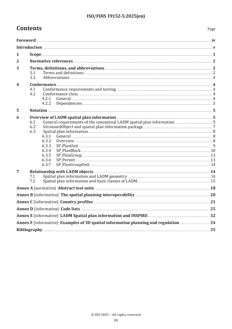 ISO/FDIS 19152-5 - Geographic information — Land Administration Domain Model (LADM) — Part 5: Spatial plan information
Released:20. 03. 2025
