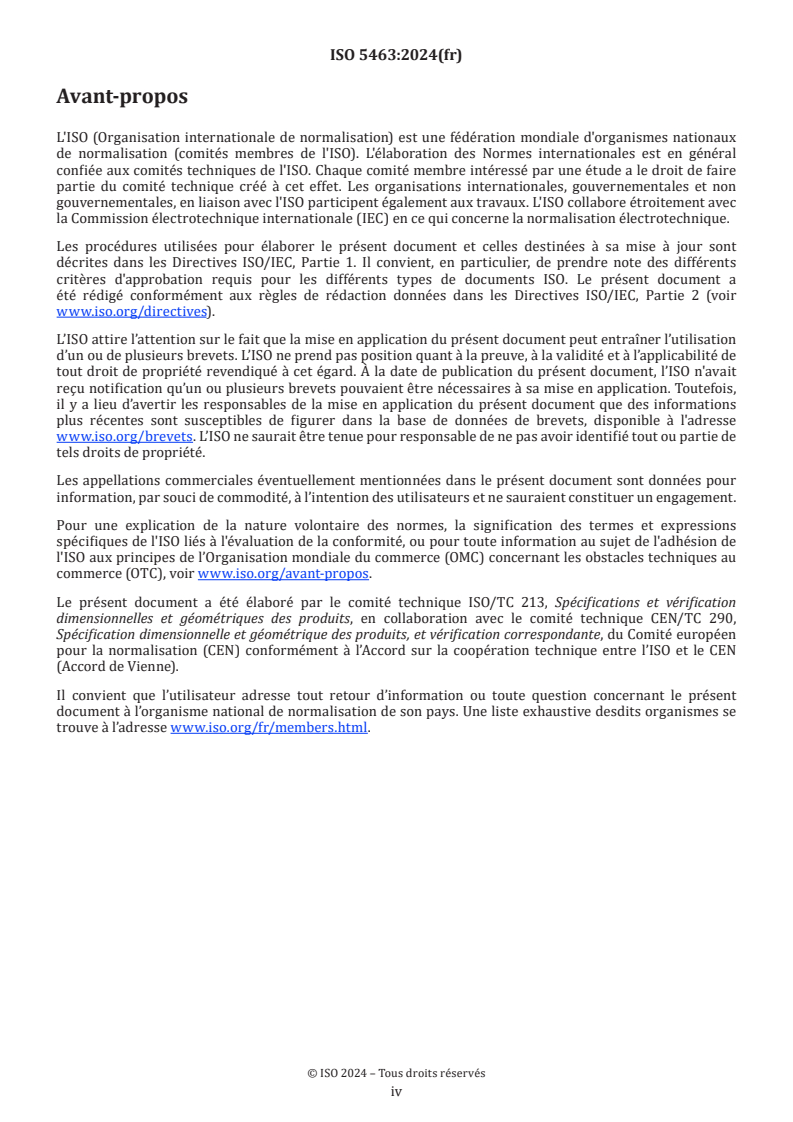 ISO 5463:2024 ISO 5463:2024 - Spécification géométrique des produits (GPS) — Instruments de mesure de forme à axe rotatif — Caractéristiques de conception et caractéristiques métrologiques
Released:16. 09. 2024 - Page 4 preview