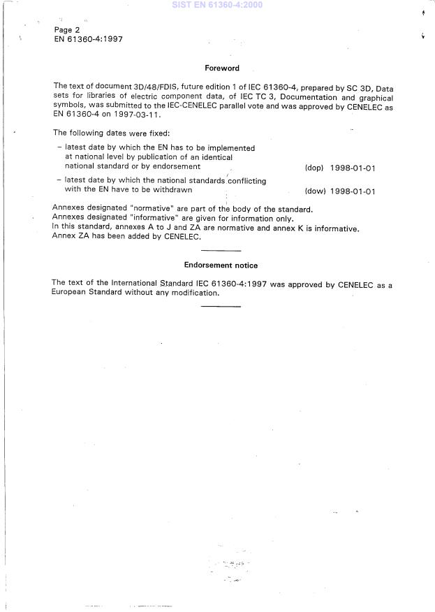 EN 61360-4:1997 EN 61360-4:2000 - MANJKA DEL IEC DOKUMENTA - Page 4 preview