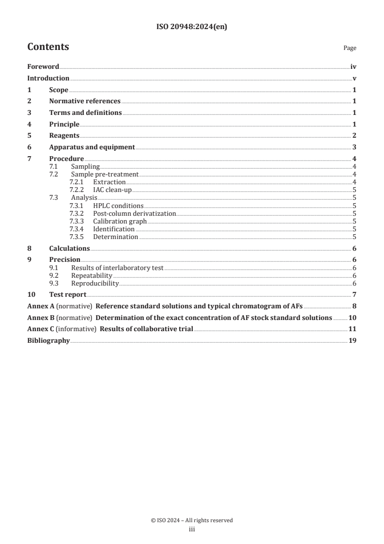 ISO 20948:2024 - Vegetable fats and oils — Determination of aflatoxins B1, B2, G1 and G2 by immunoaffinity column clean-up and high-performance liquid chromatography
Released:11/5/2024