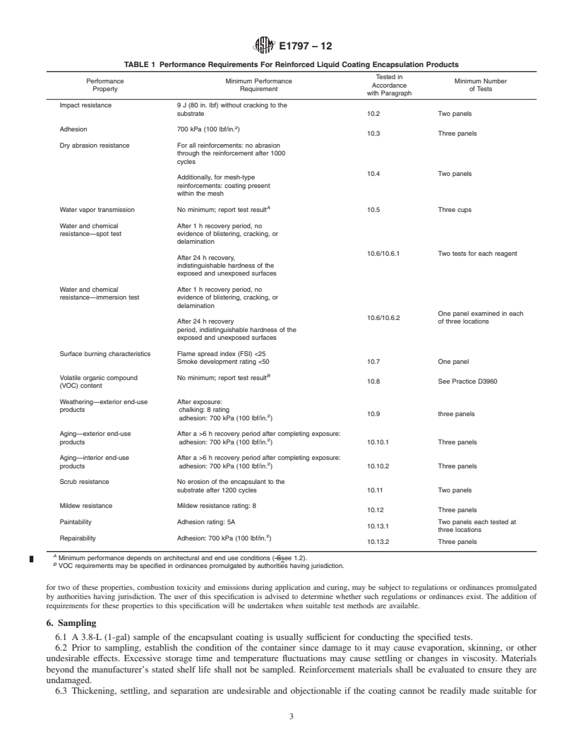 REDLINE ASTM E1797-12 - Standard Specification for  Reinforced Liquid Coating Encapsulation Products for Leaded Paint in Buildings