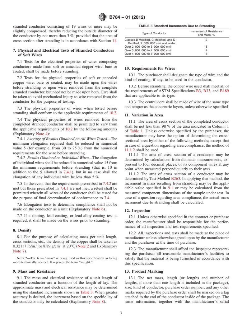 ASTM B784-01(2012) - Standard Specification for Modified Concentric-Lay-Stranded Copper Conductors for Use in Insulated Electrical Cables