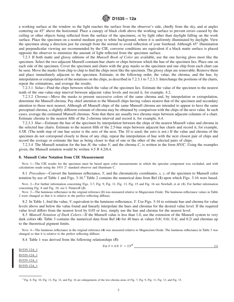 REDLINE ASTM D1535-12a - Standard Practice for Specifying Color by the Munsell System