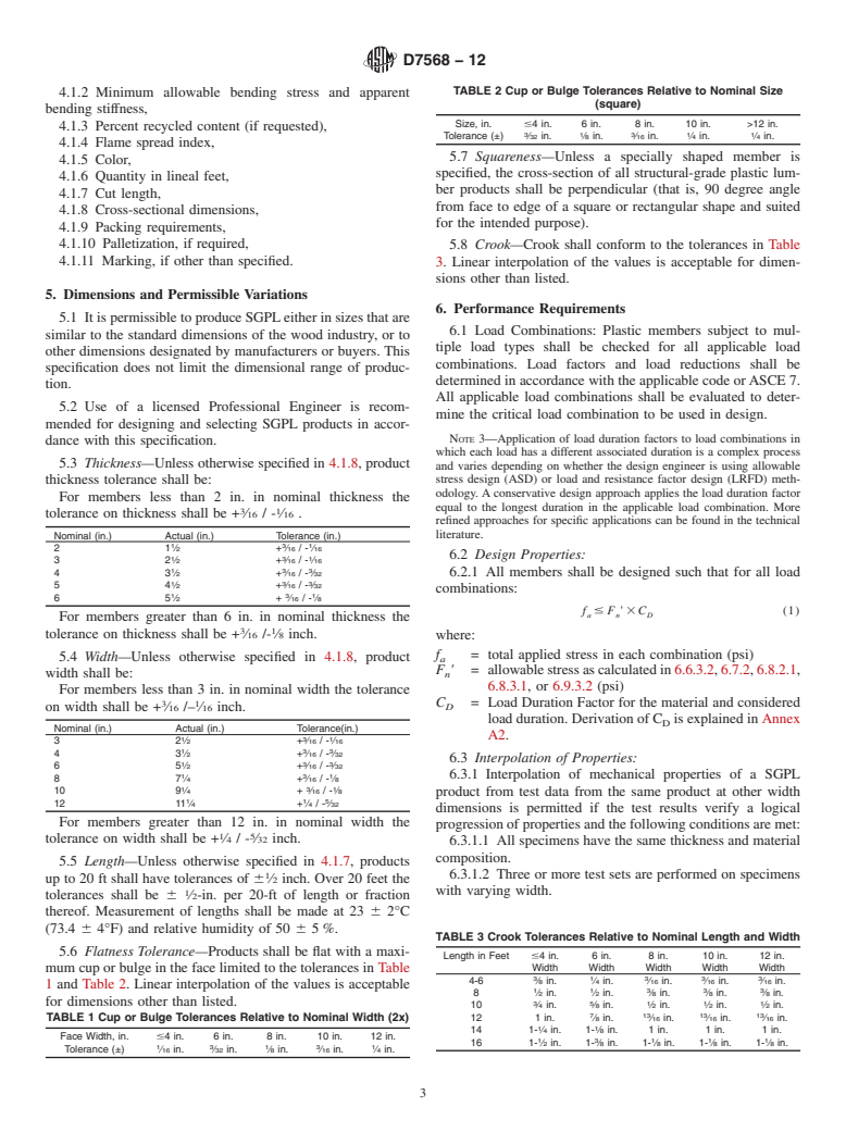 ASTM D7568-12 - Standard Specification for Polyethylene-Based Structural-Grade Plastic Lumber for Outdoor Applications