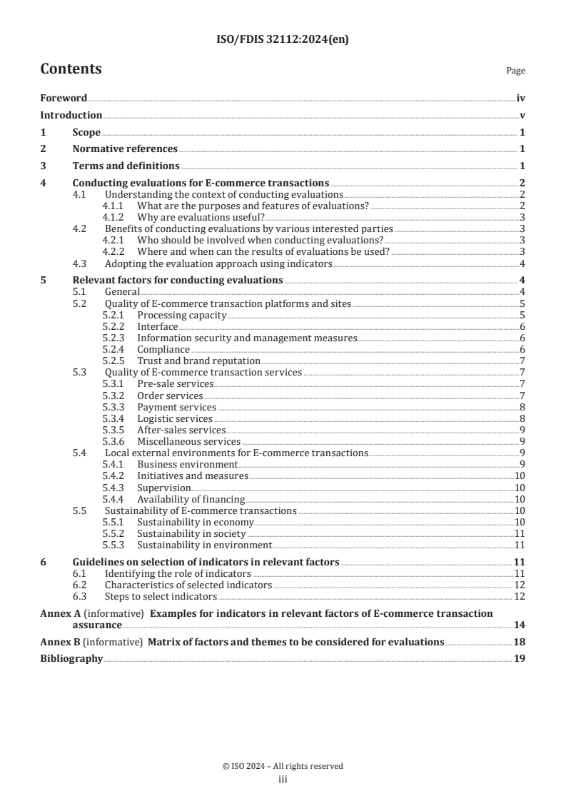 ISO/FDIS 32112 - Transaction assurance in E-commerce — Relevant factors of evaluation and selection of indicators
Released:20. 09. 2024