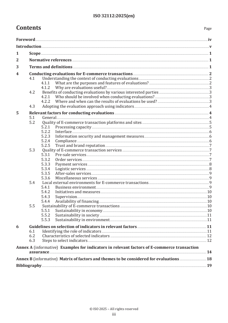 ISO 32112:2025 - Transaction assurance in E-commerce — Relevant factors of evaluation and selection of indicators
Released:7. 01. 2025