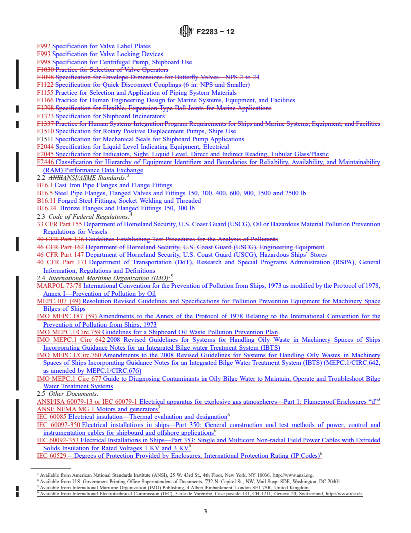 REDLINE ASTM F2283-12 - Standard Specification for Shipboard Oil Pollution Abatement System
