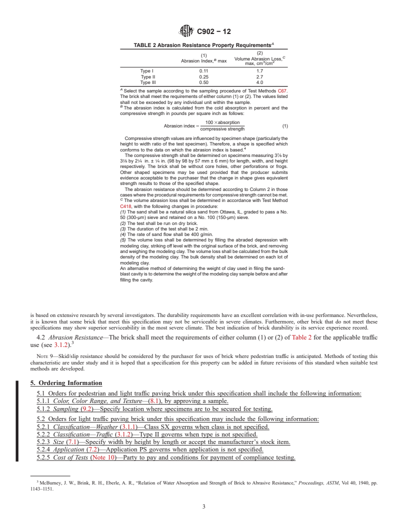 REDLINE ASTM C902-12 - Standard Specification for Pedestrian and Light Traffic Paving Brick