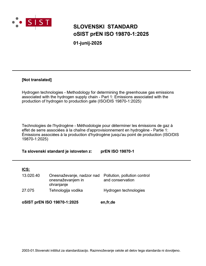 prEN ISO 19870-1:2025 - BARVE