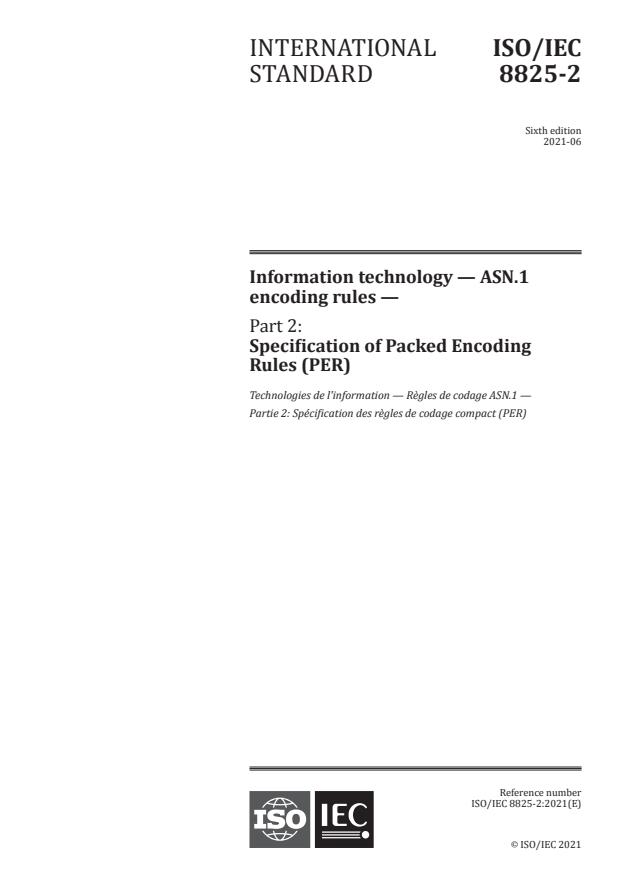 ISO/IEC 8825-2:2021 - Information technology -- ASN.1 encoding rules