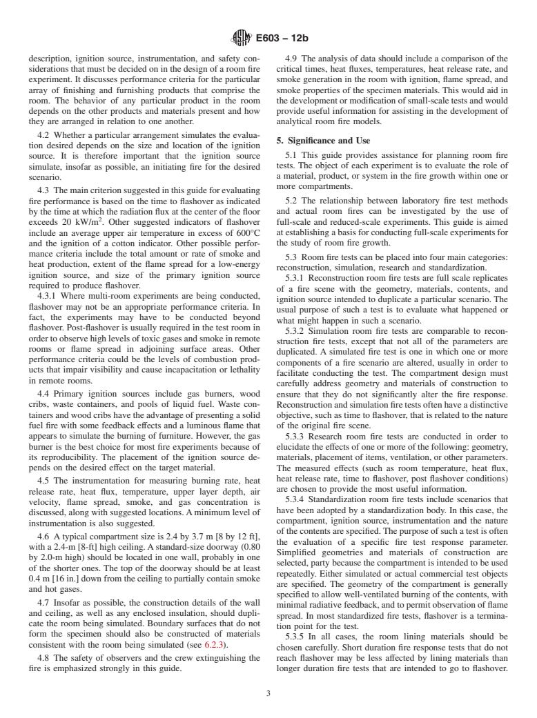 ASTM E603-12b - Standard Guide for Room Fire Experiments