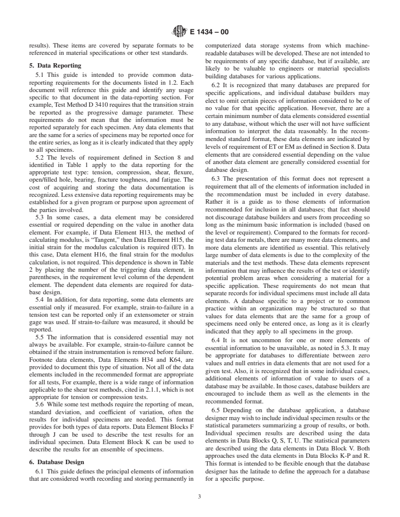 ASTM E1434-00 - Standard Guide for Recording Mechanical Test Data of Fiber-Reinforced Composite Materials in Databases