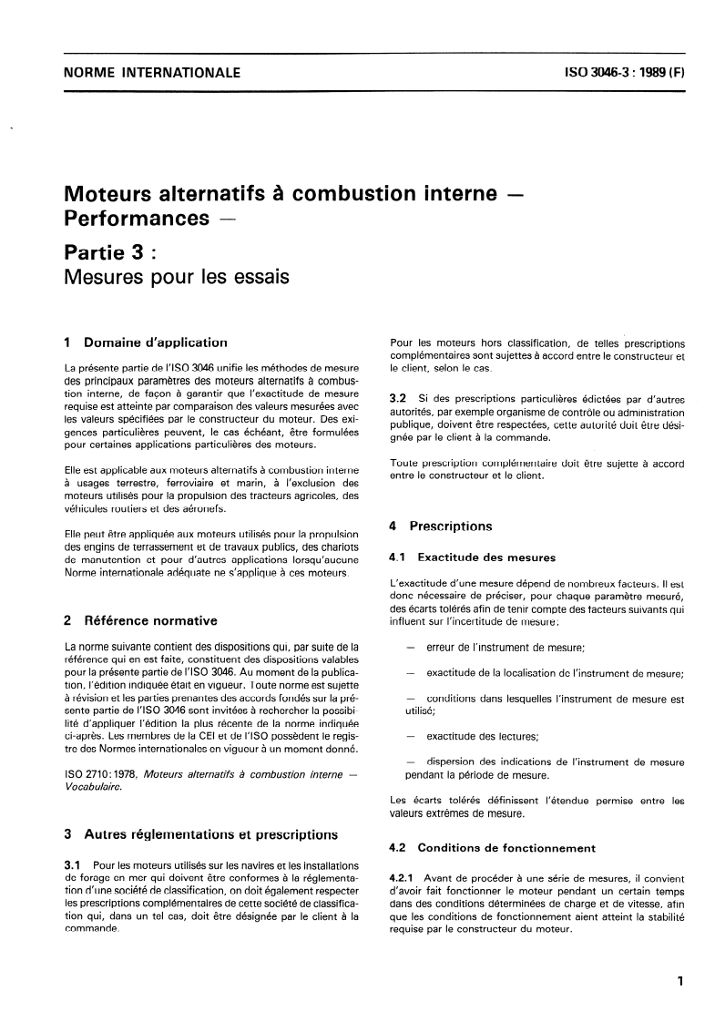 ISO 3046-3:1989 ISO 3046-3:1989 - Moteurs alternatifs à combustion interne — Performances — Partie 3: Mesures pour les essais
Released:11/23/1989