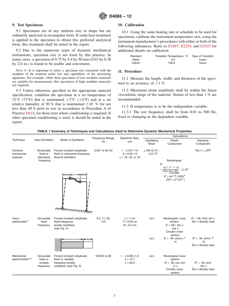 ASTM D4065-12 - Standard Practice For Plastics: Dynamic Mechanical ...