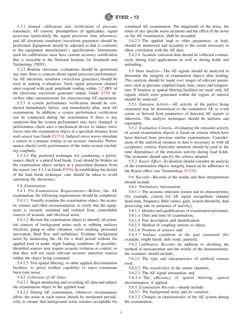 ASTM E1932-12 - Standard Guide for Acoustic Emission Examination of Small Parts