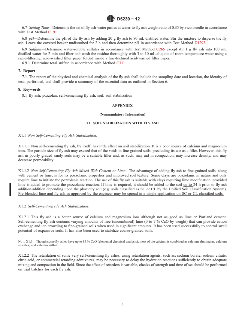 REDLINE ASTM D5239-12 - Standard Practice for  Characterizing Fly Ash for Use in Soil Stabilization