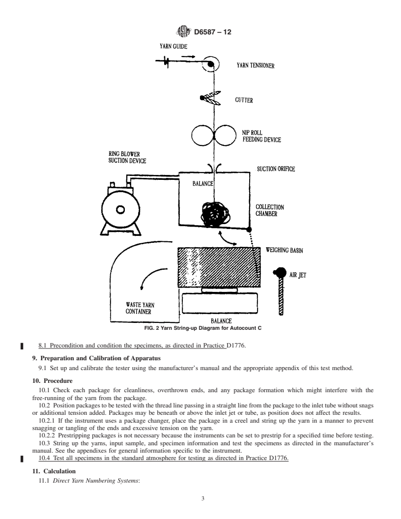 REDLINE ASTM D6587-12 - Standard Test Method for Yarn Number Using Automatic Tester