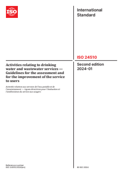 ISO 24510:2024 - Activities relating to drinking water and wastewater services — Guidelines for the assessment and for the improvement of the service to users
Released:24. 01. 2024 - Page 1 preview