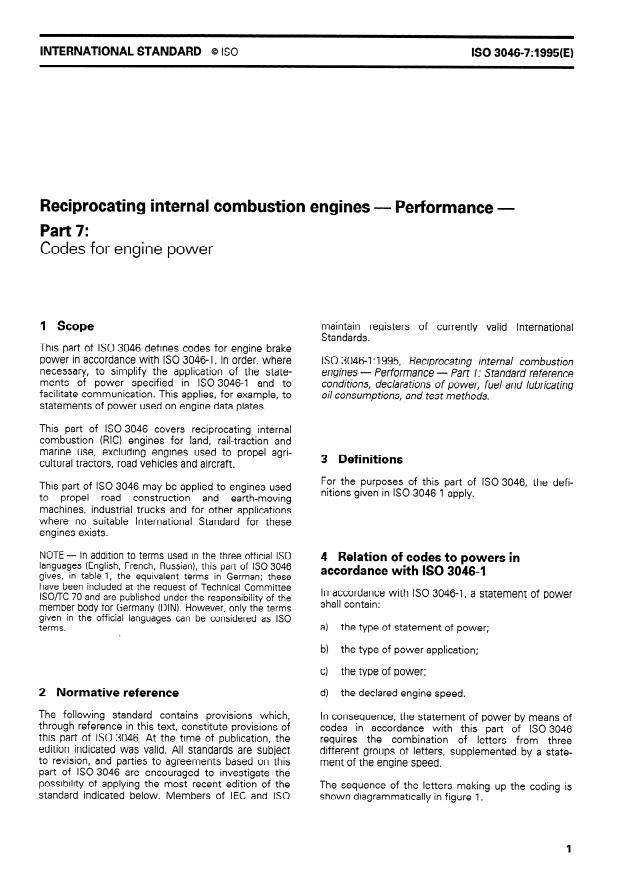 ISO 3046-7:1995 - Reciprocating internal combustion engines -- Performance