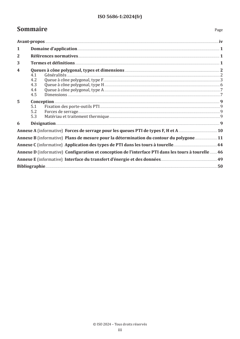 ISO 5686-1:2024 - Interfaces de tourelle polygonales avec surface de contact plane — Partie 1: Queues de type F, H et A
Released:3. 10. 2024