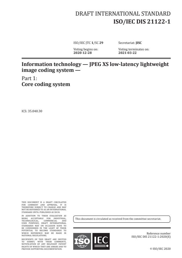 ISO/IEC DIS 21122-1