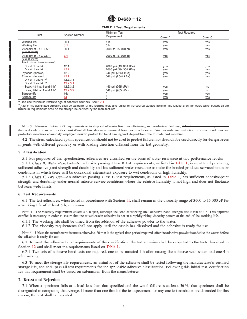 REDLINE ASTM D4689-12 - Standard Specification for Adhesive, Casein-Type