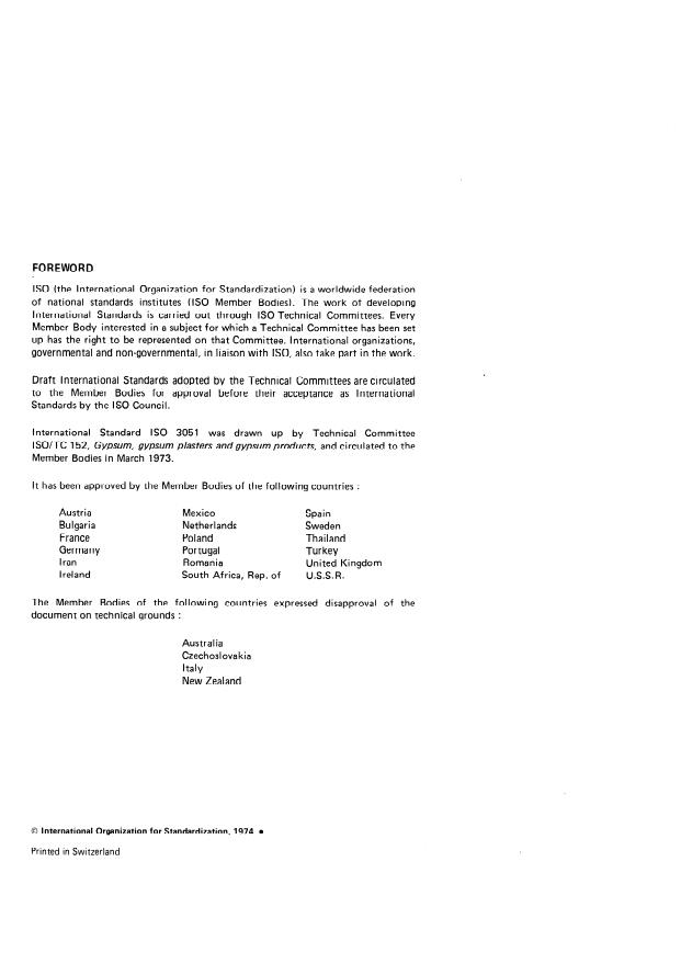 ISO 3051:1974 ISO 3051:1974 - Gypsum plasters -- Determination of mechanical properties - Page 2 preview