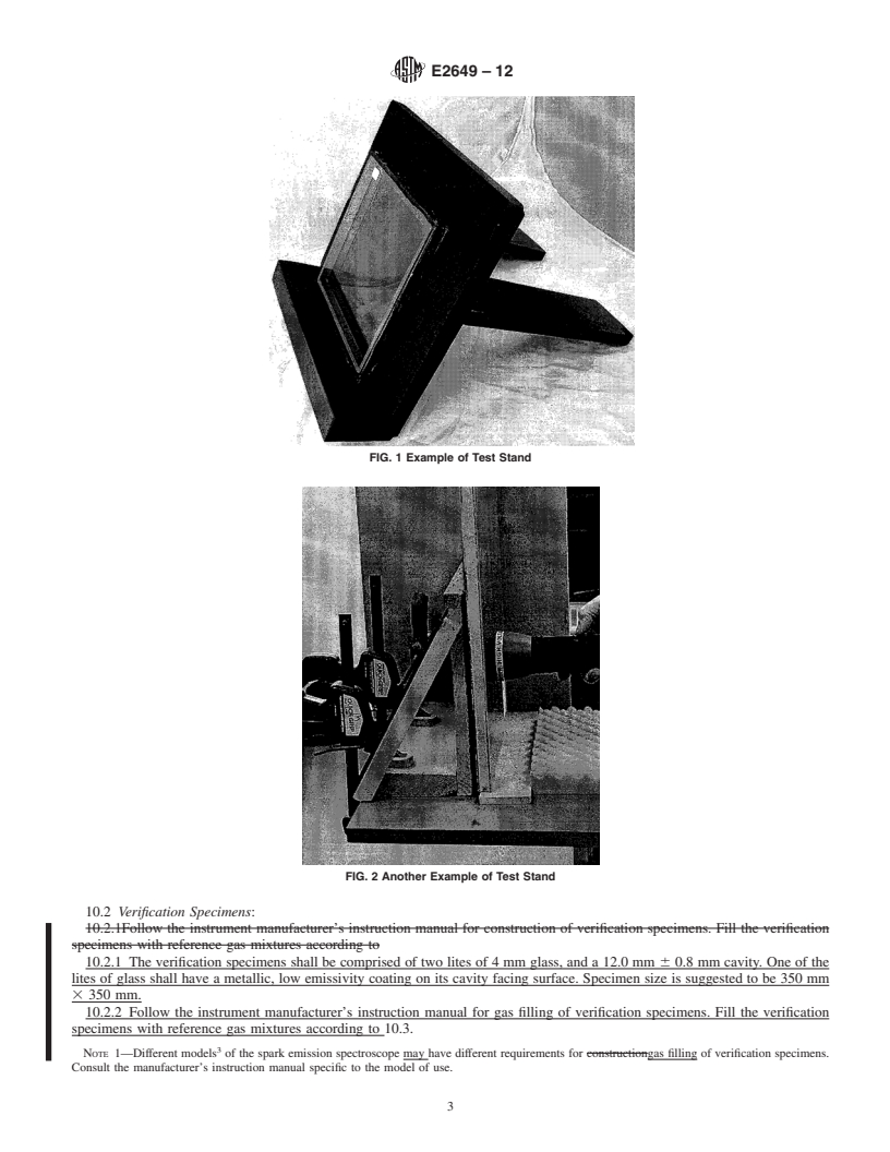 REDLINE ASTM E2649-12 - Standard Test Method for Determining Argon Concentration in Sealed Insulating Glass Units Using Spark Emission Spectroscopy