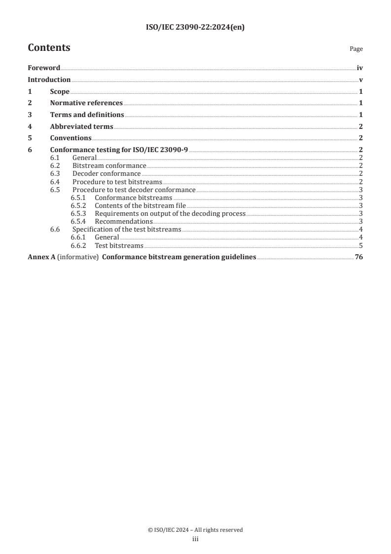 ISO/IEC 23090-22:2024 - Information technology — Coded representation of immersive media — Part 22: Conformance for G-PCC
Released:10. 09. 2024