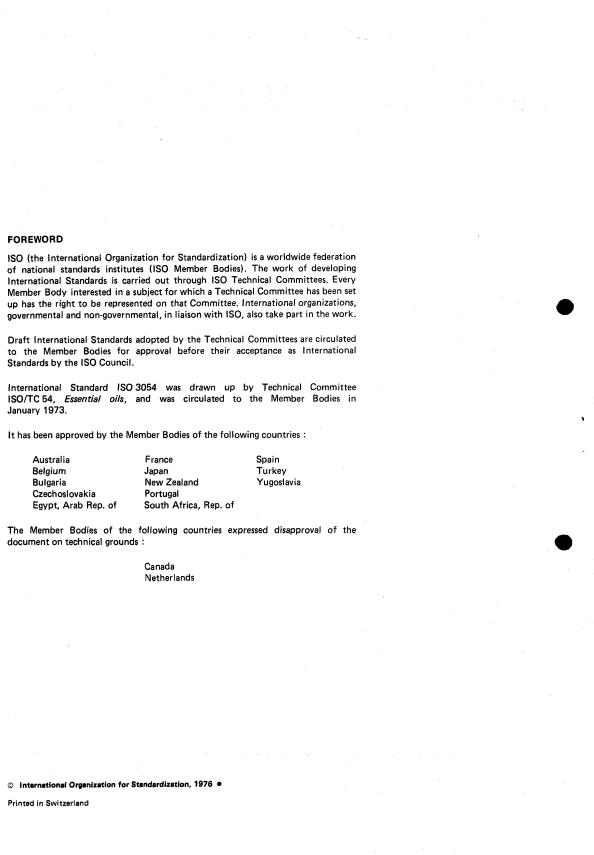 ISO 3054:1976 ISO 3054:1976 - Oil of lavandin abrialis - Page 2 preview
