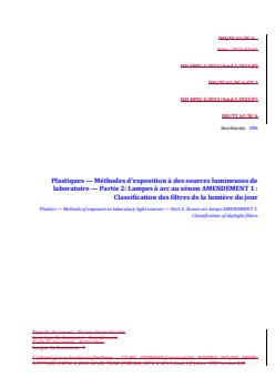 REDLINE ISO 4892-2:2013/Amd 1:2021 - Plastics — Methods of exposure to laboratory light sources — Part 2: Xenon-arc lamps — Amendment 1: Classification of daylight filters
Released:8/3/2021 - Page 1 preview