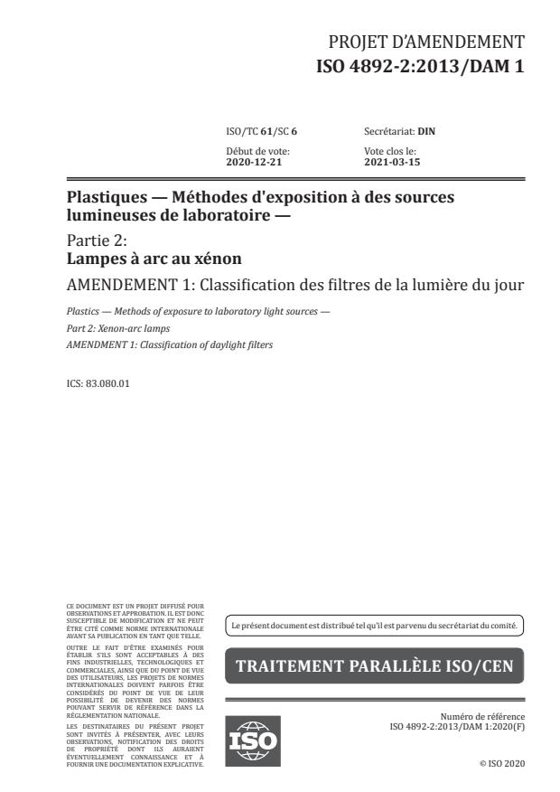 ISO 4892-2:2013/DAmd 1