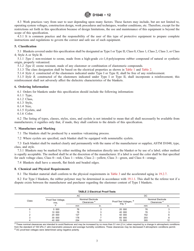 REDLINE ASTM D1048-12 - Standard Specification for  Rubber Insulating Blankets