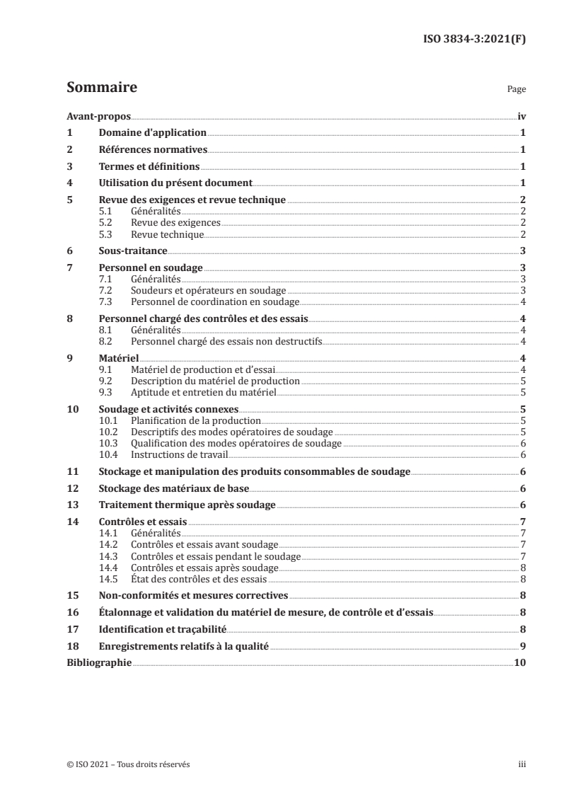ISO 3834-3:2021 - Exigences de qualité en soudage par fusion des matériaux métalliques — Partie 3: Exigences de qualité normale
Released:4/12/2021