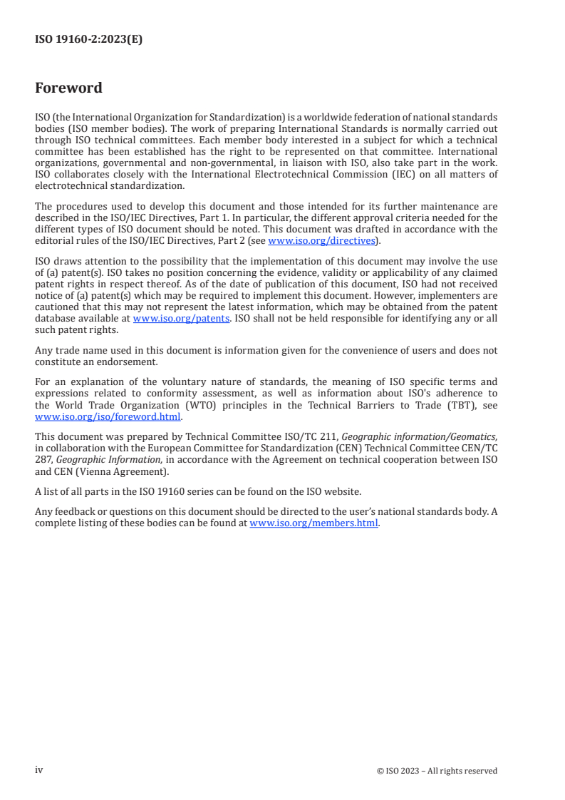ISO 19160-2:2023 - Addressing — Part 2: Assigning and maintaining addresses for objects in the physical world
Released:10. 11. 2023 - Page 4 preview