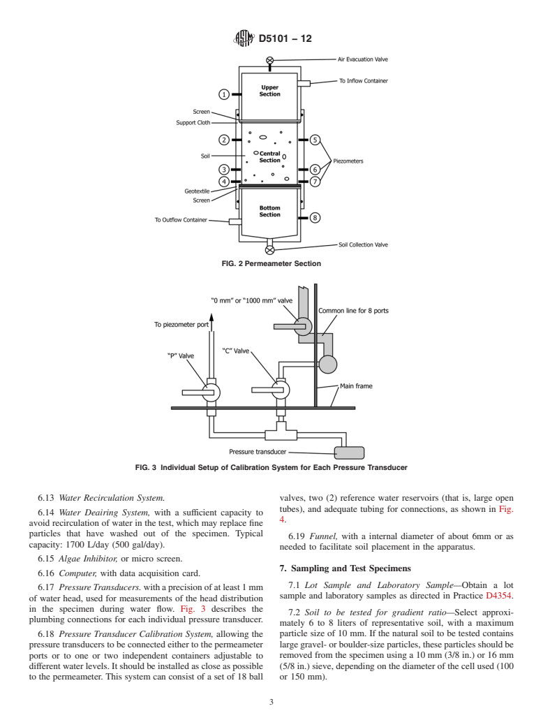 ASTM D5101-12 - Standard Test Method for Measuring the Filtration Compatibility of Soil-Geotextile Systems