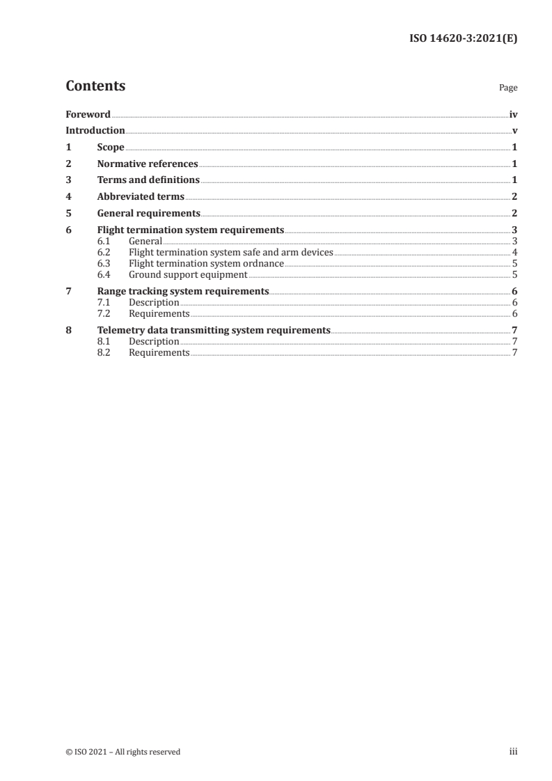 ISO 14620-3:2021 ISO 14620-3:2021 - Space systems — Safety requirements — Part 3: Flight safety systems
Released:8/4/2021