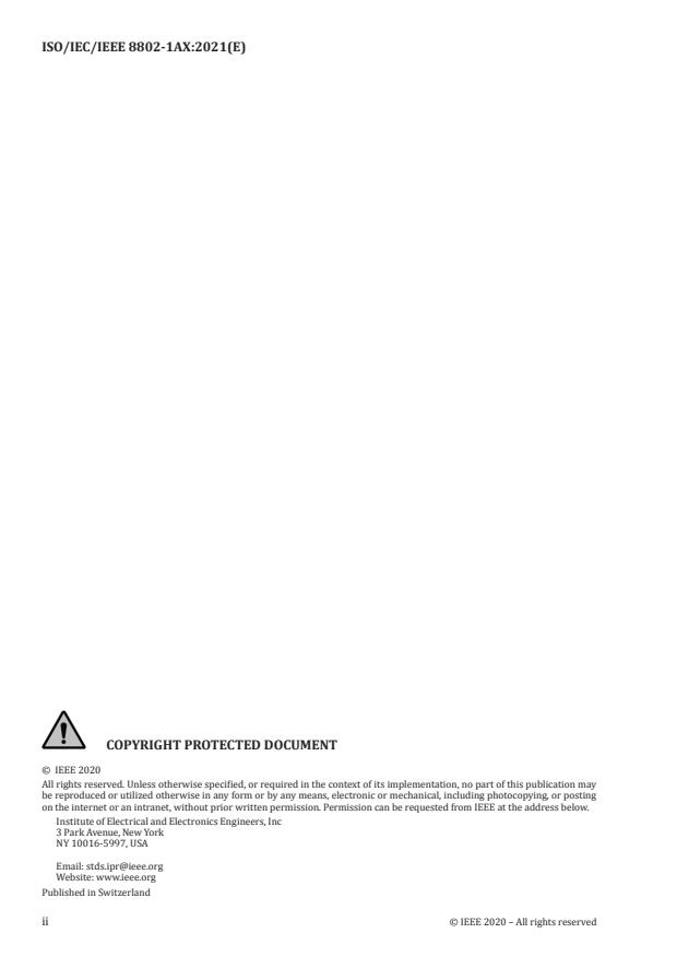ISO/IEC/IEEE 8802-1AX:2021 ISO/IEC/IEEE 8802-1AX:2021 - Telecommunications and exchange between information technology systems -- Requirements for local and metropolitan area networks - Page 2 preview