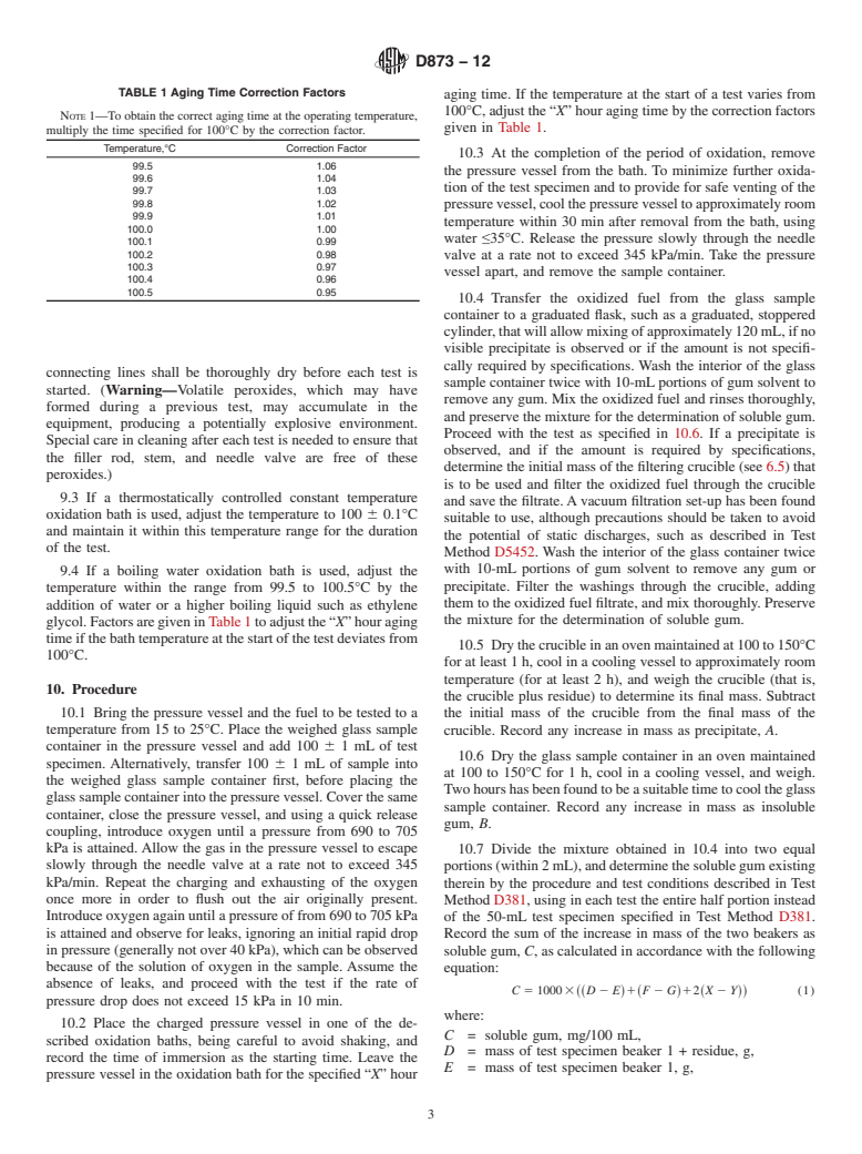 ASTM D873-12 - Standard Test Method for Oxidation Stability of Aviation Fuels (Potential Residue Method)