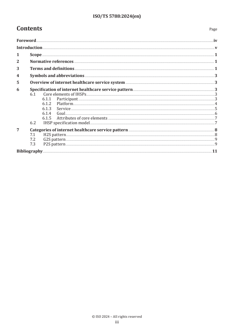 ISO/TS 5788:2024 - Health informatics — Internet healthcare service pattern
Released:2. 10. 2024