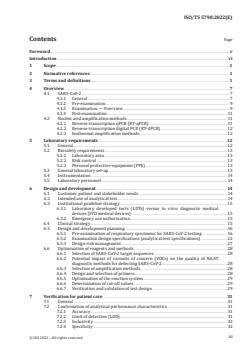 ISO/TS 5798:2022 ISO/TS 5798:2022 - In vitro diagnostic test systems — Requirements and recommendations for detection of severe acute respiratory syndrome coronavirus 2 (SARS-CoV-2) by nucleic acid amplification methods
Released:4/19/2022 - Page 3 preview