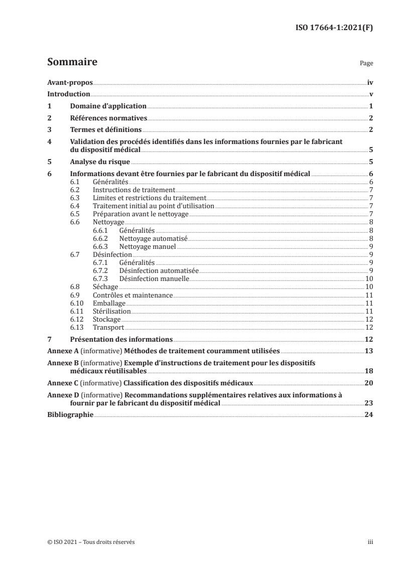 ISO 17664-1:2021 - Traitement de produits de soins de santé — Informations relatives au traitement des dispositifs médicaux à fournir par le fabricant du dispositif — Partie 1: Dispositifs médicaux critiques et semi-critiques
Released:7/6/2021