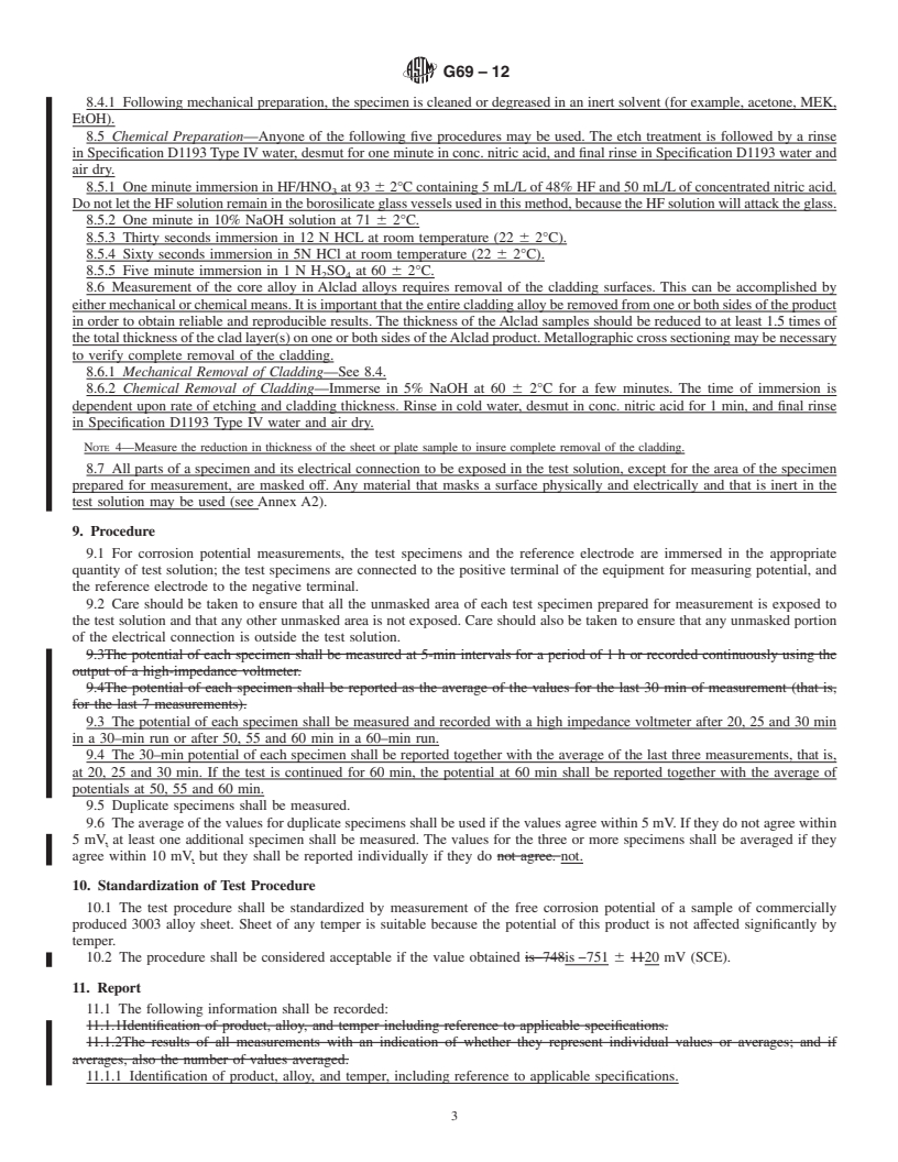 REDLINE ASTM G69-12 - Standard Test Method for Measurement of Corrosion Potentials of Aluminum Alloys