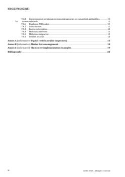 ISO 22378:2022 - Security and resilience — Authenticity, integrity and trust for products and documents — Guidelines for interoperable object identification and related authentication systems to deter counterfeiting and illicit trade
Released:8. 12. 2022 - Page 4 preview