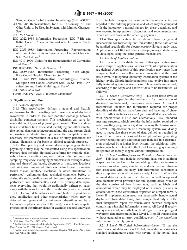 ASTM E1467-94(2000) - Standard Specification for Transferring Digital Neurophysiological Data Between Independent Computer Systems (Withdrawn 2004)