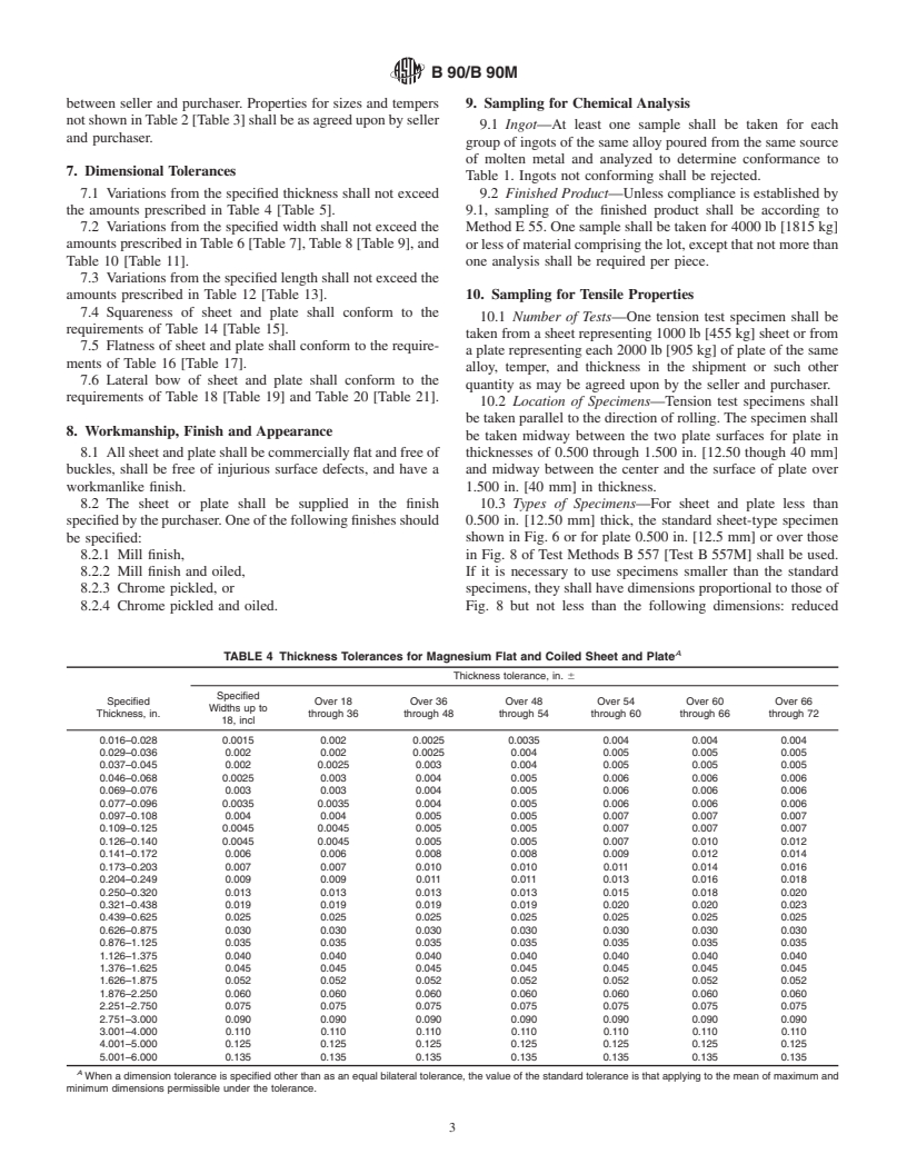 ASTM B90/B90M-98 - Standard Specification for Magnesium-Alloy Sheet and Plate